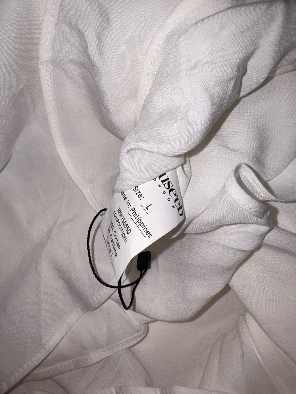NEW HOUSE OF CB Sasha Halter white cotton Minidress Sz L - Picture 7 of 8
